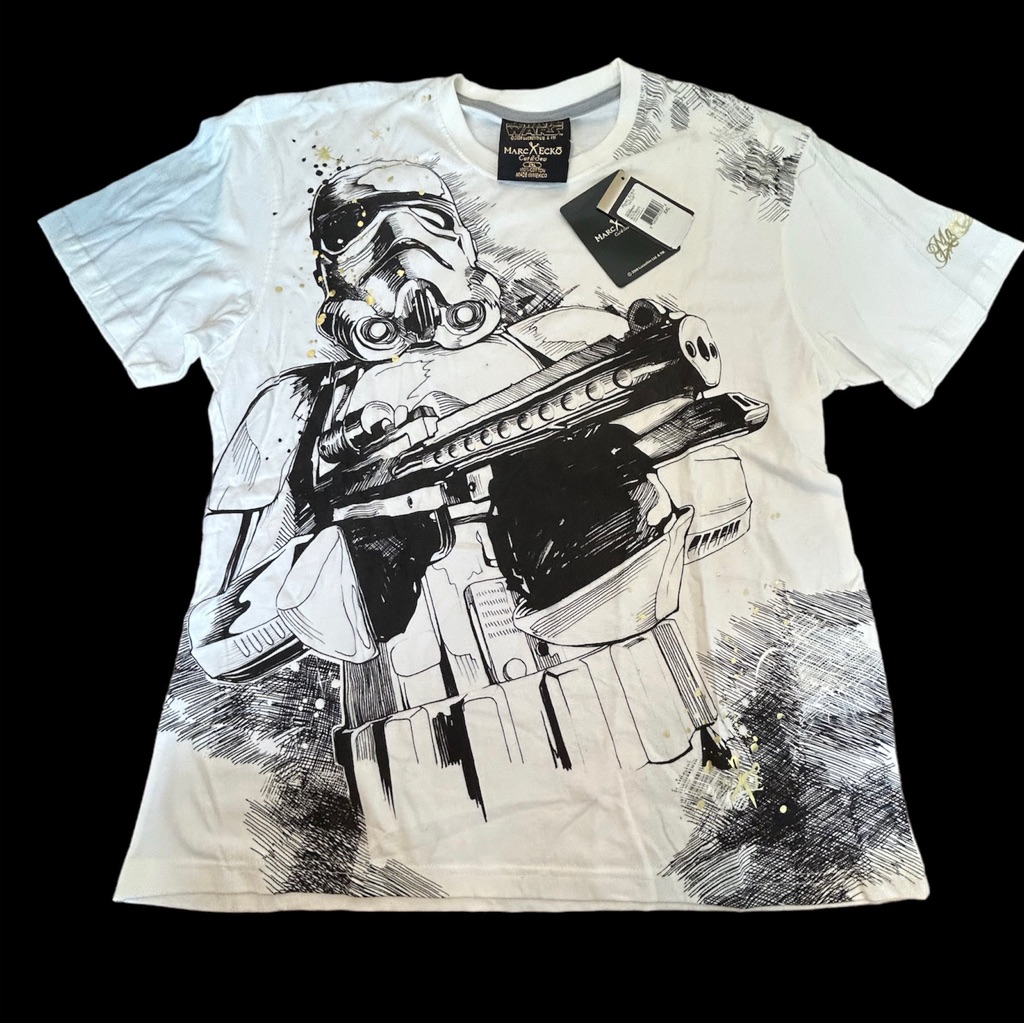 Marc Ecko 2008 Star Wars Cut & Sew T-Shirt Mens 2xl Stormtrooper White Tee Vtg